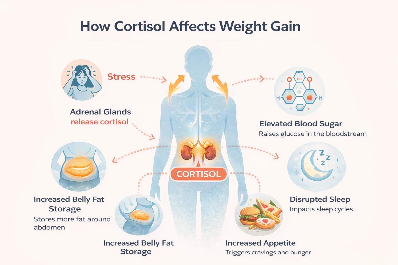 Stress and hormones concept