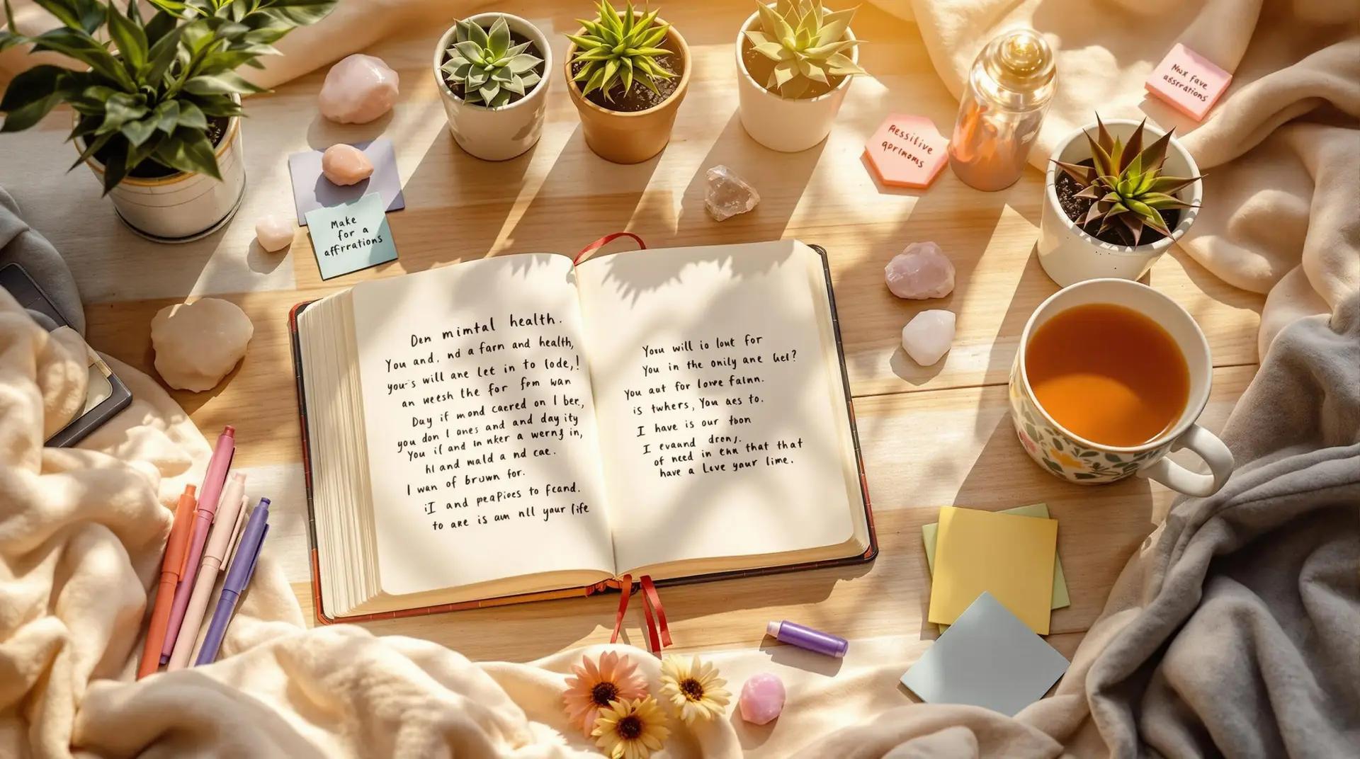 Writing in a mental wellness journal